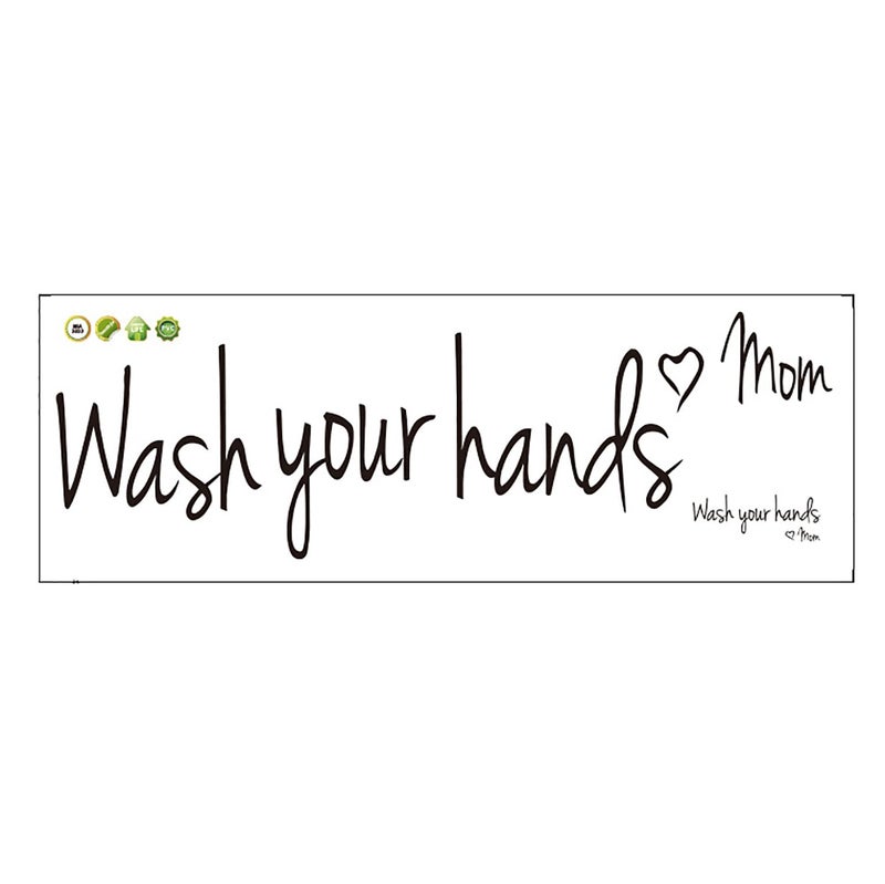 Kaariss DIY Wash Your Hands Love Mom Quote Bathroom Wall Stickers Waterproof Art Vinyl Decal Bathroom Wall Decor - Image 1